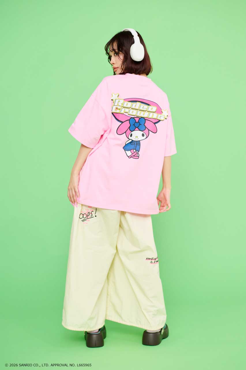 【WEB限定】＜UNISEX＞(サンリオキャラクターズ) Y2KロゴTシャツ L/PNK L
