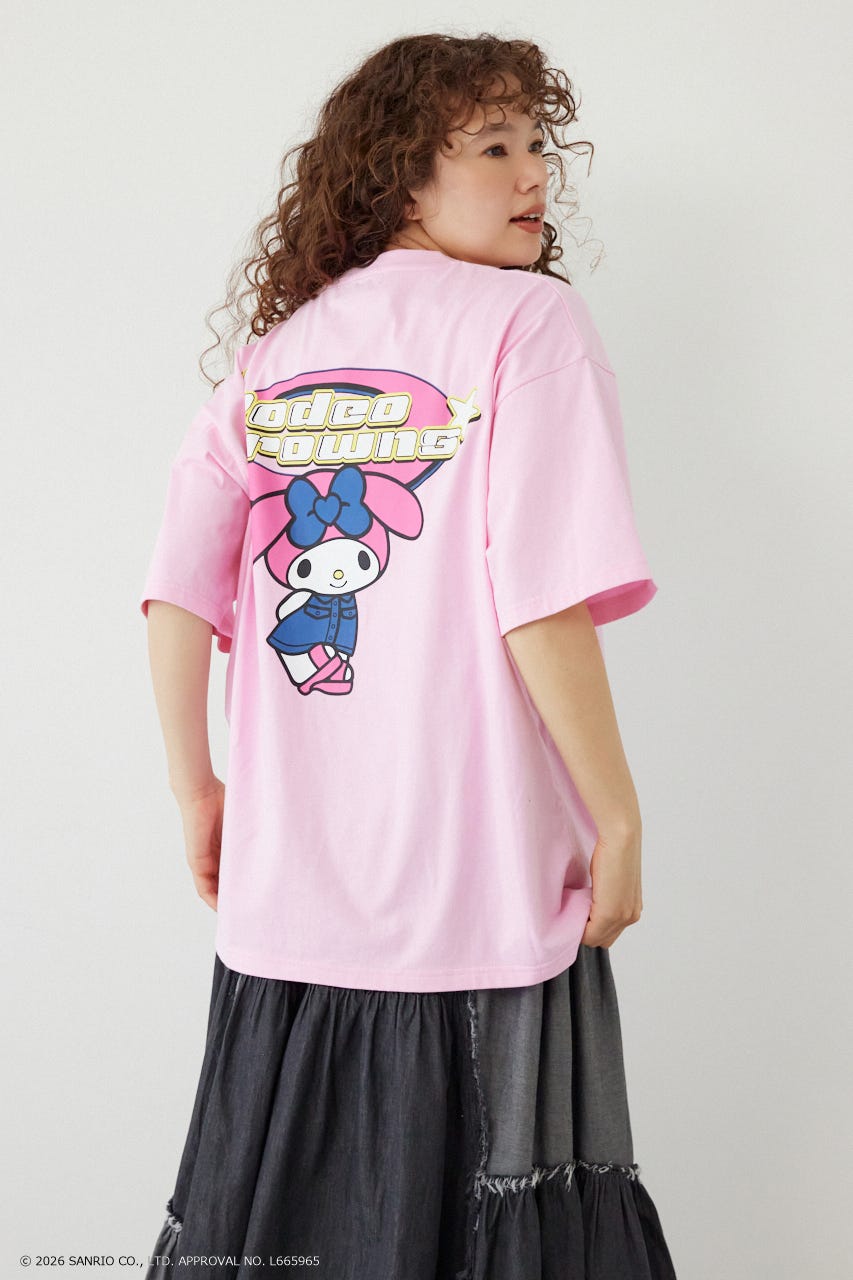 【WEB限定】＜UNISEX＞(サンリオキャラクターズ) Y2KロゴTシャツ L/PNK L