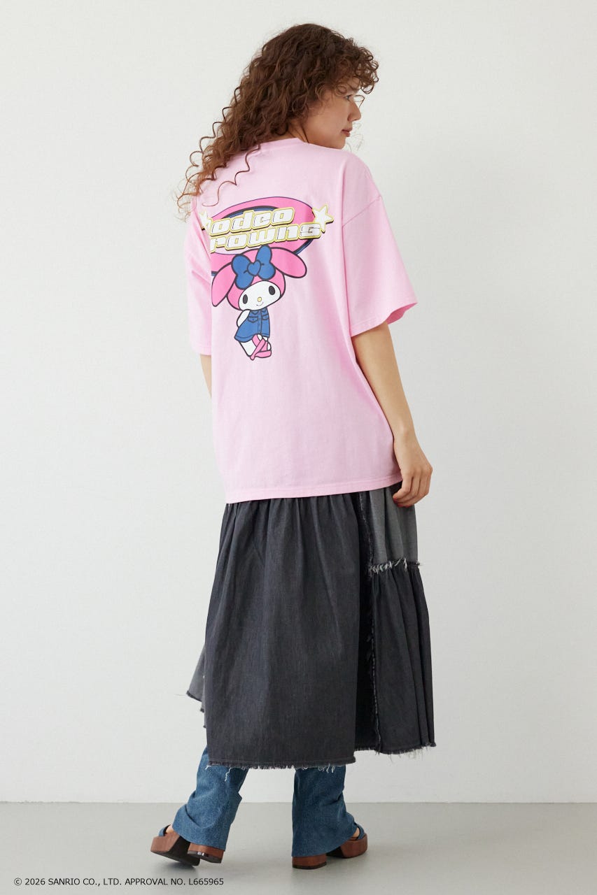 【WEB限定】＜UNISEX＞(サンリオキャラクターズ) Y2KロゴTシャツ L/PNK L