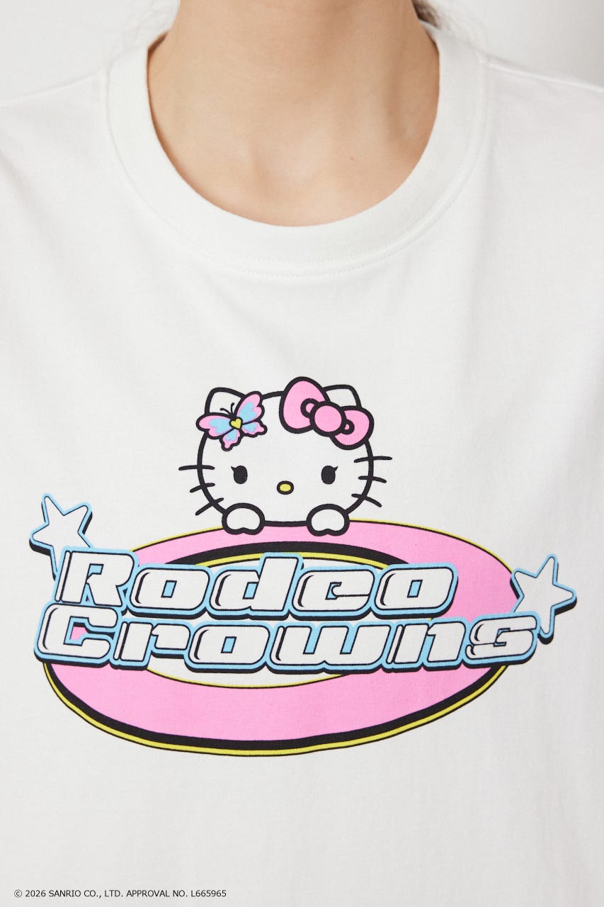 【WEB限定】＜UNISEX＞(サンリオキャラクターズ) Y2KロゴTシャツ O/WHT L