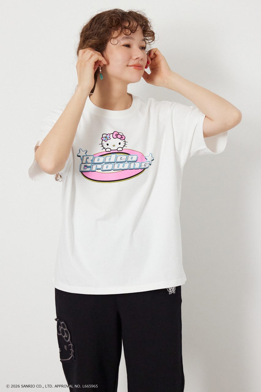 【WEB限定】＜UNISEX＞(サンリオキャラクターズ) Y2KロゴTシャツ O/WHT L