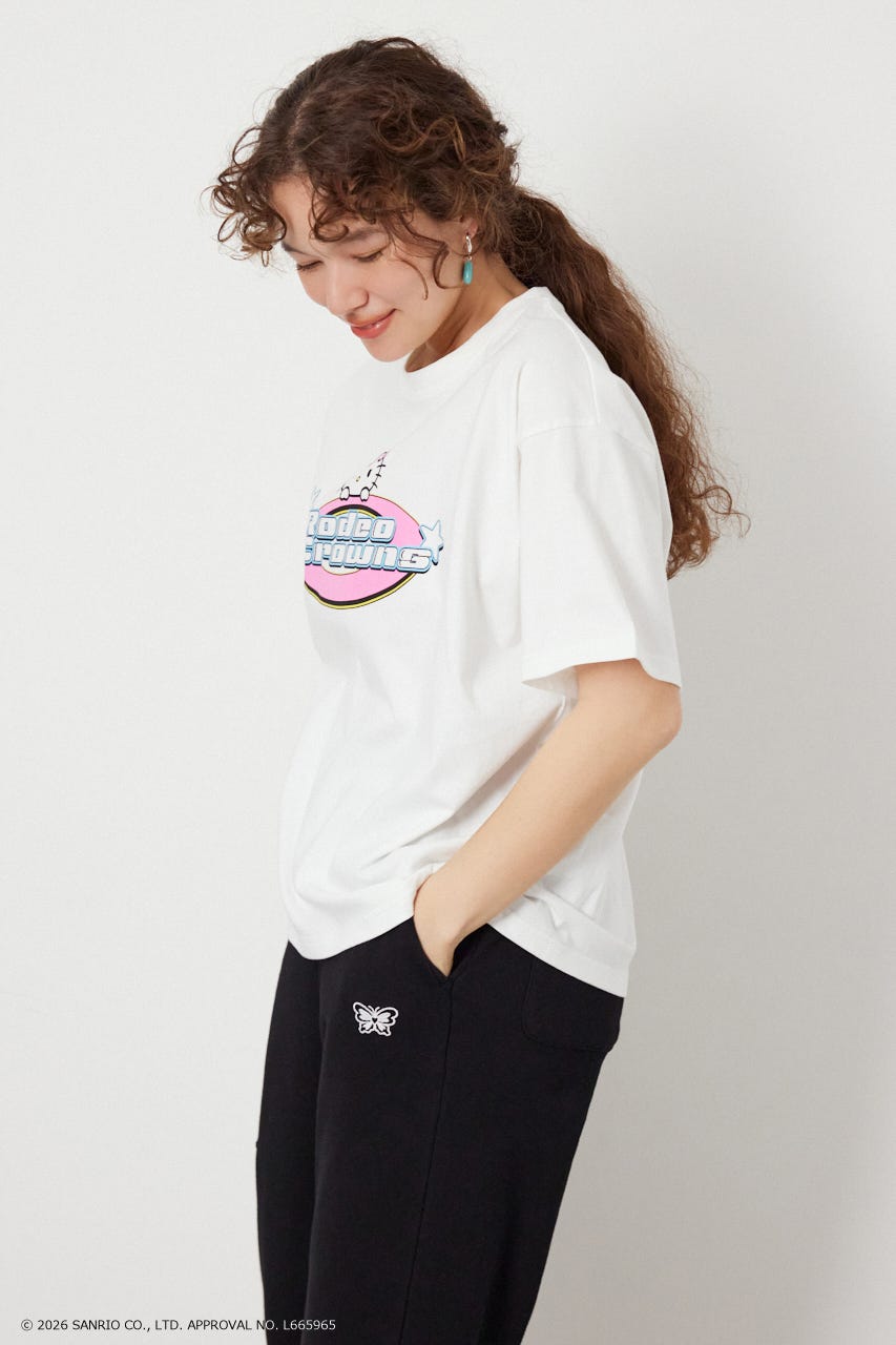 【WEB限定】＜UNISEX＞(サンリオキャラクターズ) Y2KロゴTシャツ O/WHT L