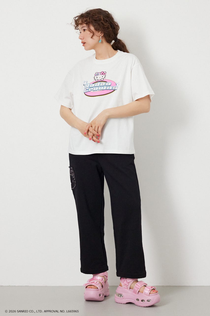 【WEB限定】＜UNISEX＞(サンリオキャラクターズ) Y2KロゴTシャツ O/WHT L