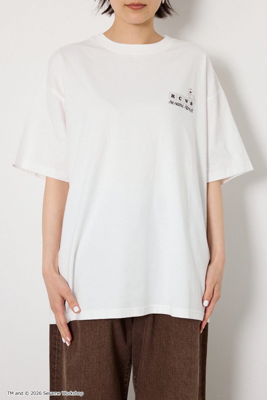 【WEB限定】(UNISEX)(SESAMESTREET)GoodLuckTシャツ WHT FREE