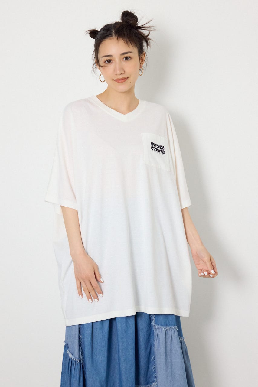 【WEB限定】RODDY 0528 BEARS ドルマンTワンピース O/WHT FREE