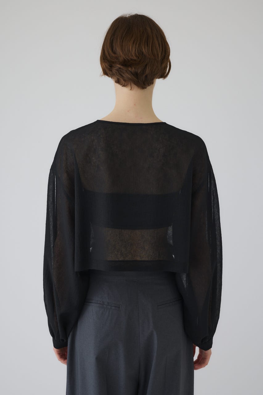 Open sleeve sheer SH BLK FREE