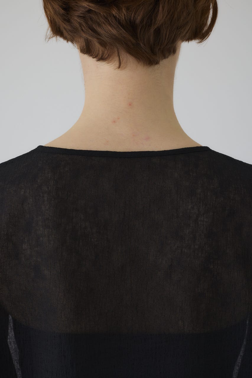 Open sleeve sheer SH BLK FREE