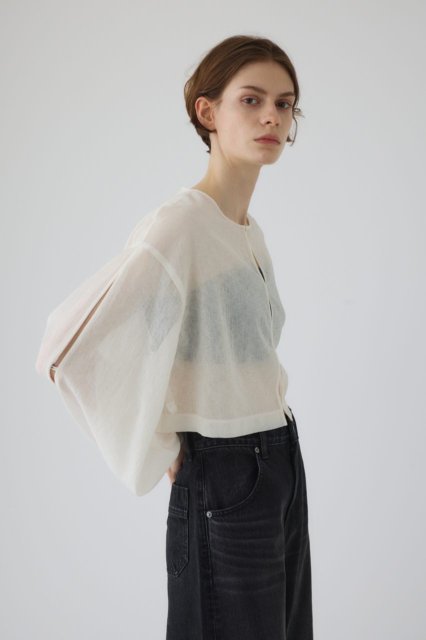 Open sleeve sheer SH WHT FREE