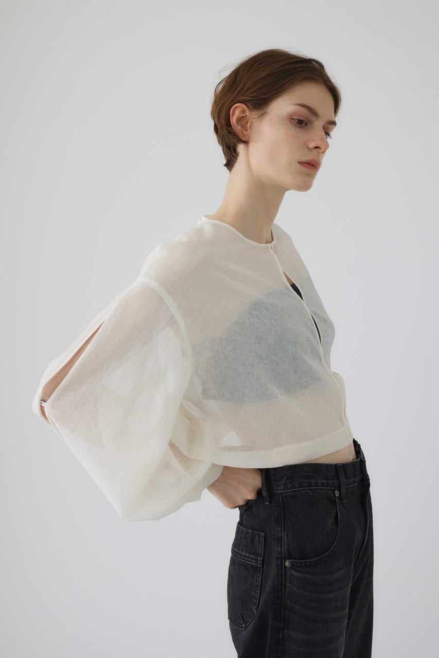 Open sleeve sheer SH WHT FREE