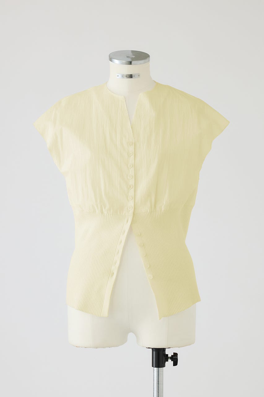 Docking cut off design tops L/YEL FREE