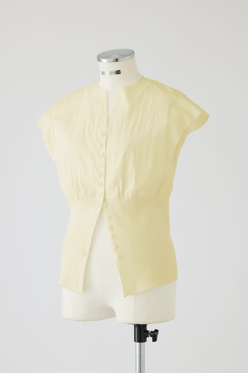Docking cut off design tops L/YEL FREE