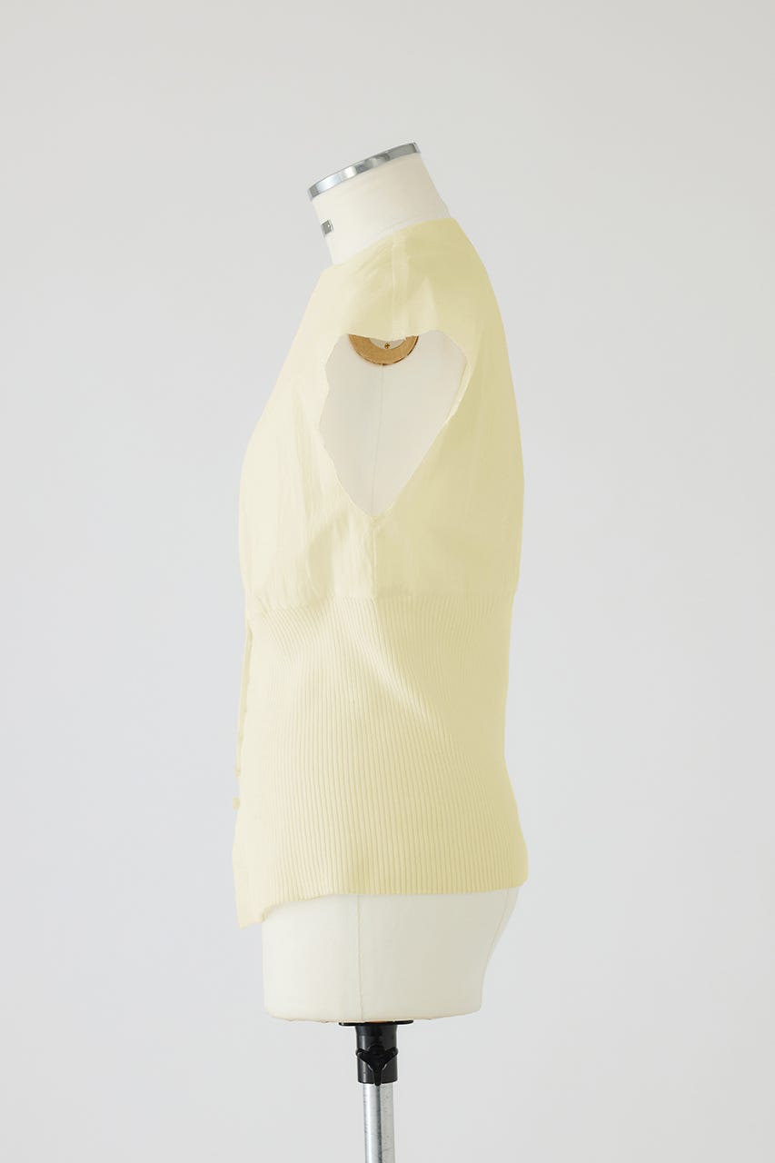 Docking cut off design tops L/YEL FREE