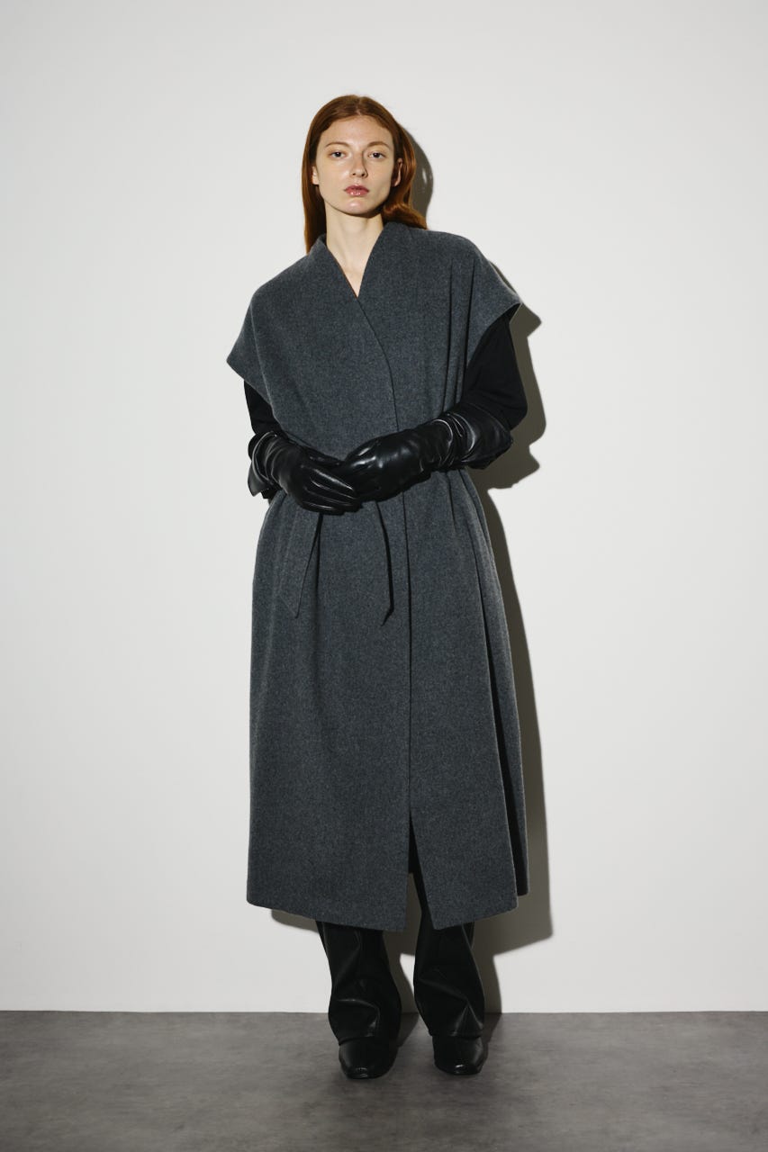 【25WINTER PRE ORDER】Dolman wool long vest GRY FREE