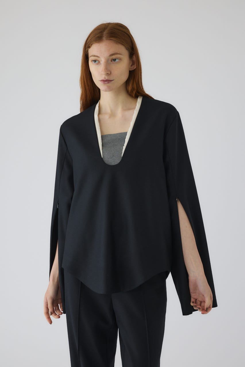 8/1- order start Wool saxony U curve tops BLK FREE