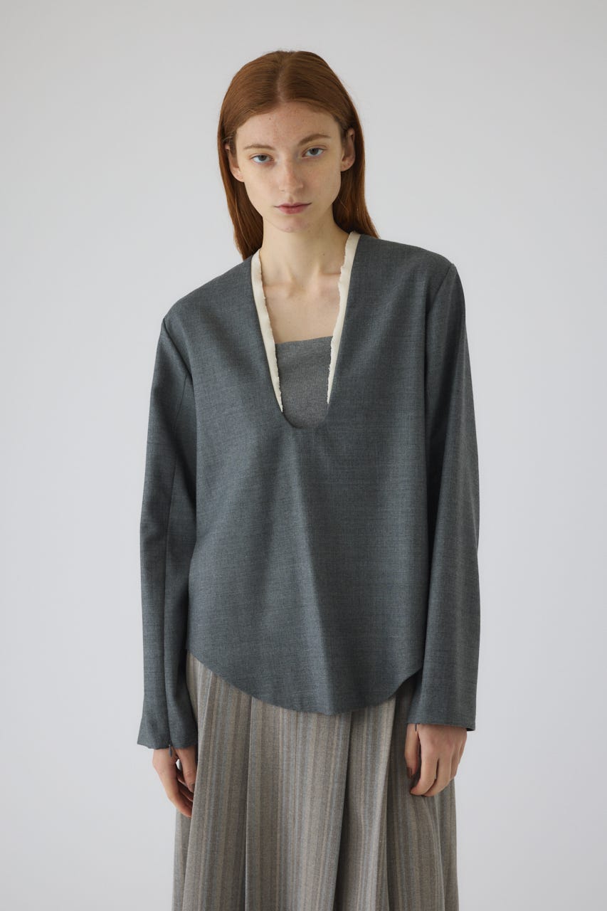 8/1- order start Wool saxony U curve tops GRY FREE