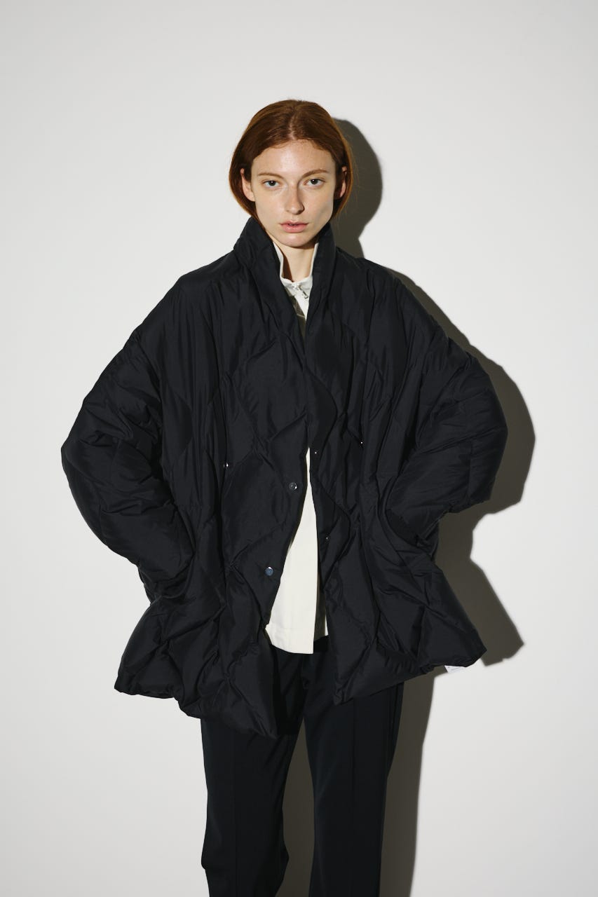 【25WINTER PRE ORDER】Double breasted stole down CT BLK FREE