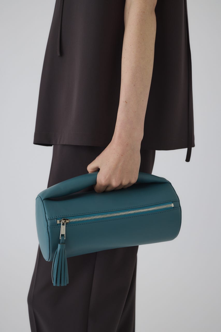 8/1- order start Drum leather clutch bag D/BLU FREE