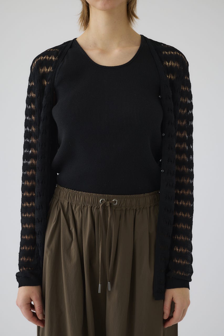 Crochet open knit C/D BLK FREE