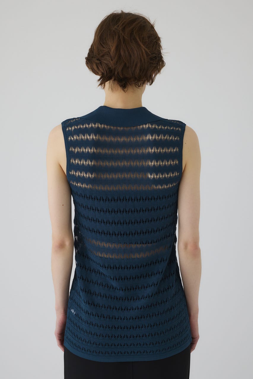 RIM.ARK | Crochet collar knit tops (KNITWEAR ) |RIM.ARK
