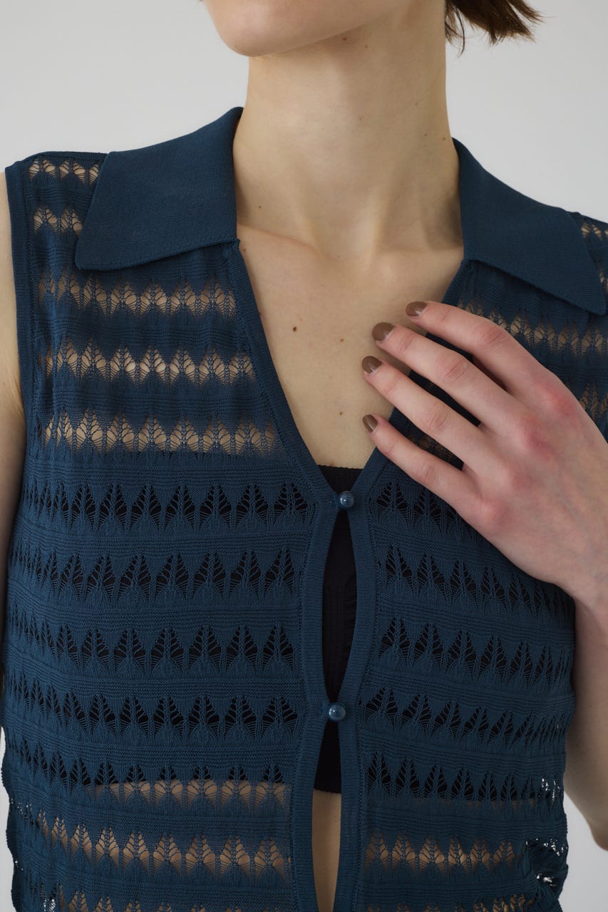 6/4- order start Crochet collar knit tops BLU FREE