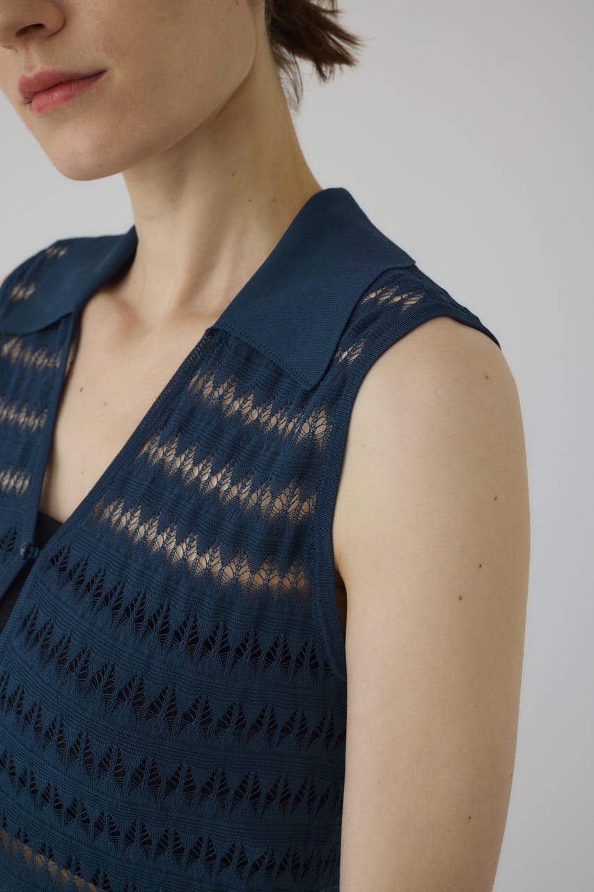RIM.ARK | Crochet collar knit tops (KNITWEAR ) |RIM.ARK