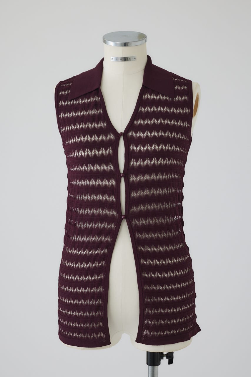 RIM.ARK | Crochet collar knit tops (KNITWEAR ) |RIM.ARK