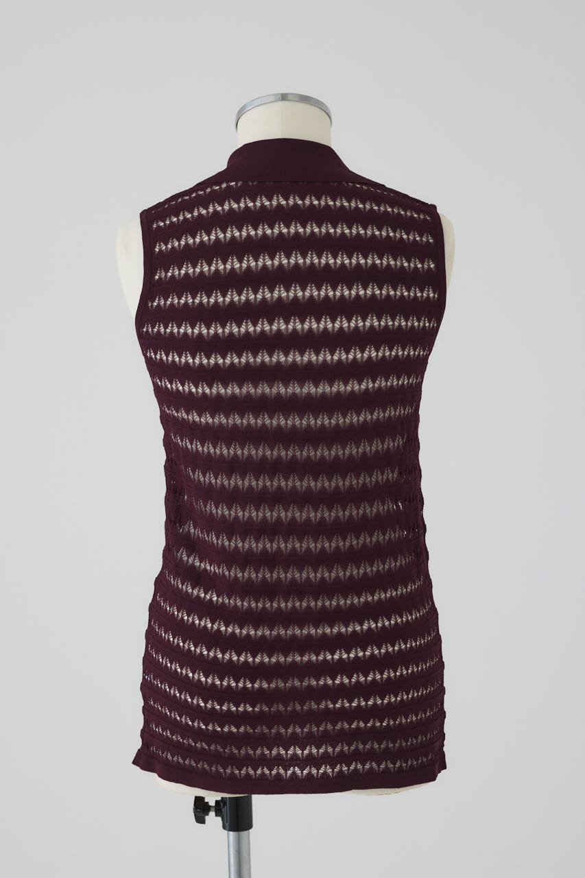 【新品未使用・RIM.ARK】Stand collar melton CT RIM.ARK | Crochet collar knit tops (KNITWEAR ) |RIM.ARK