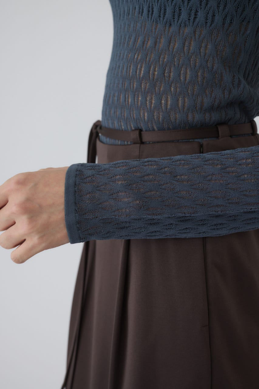 Lace knitting tops D/BLU FREE