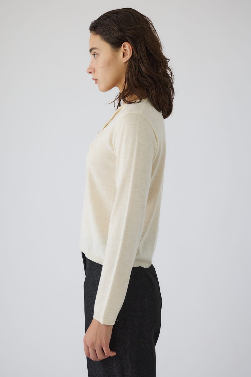 Hook design silk blend knit IVOY FREE