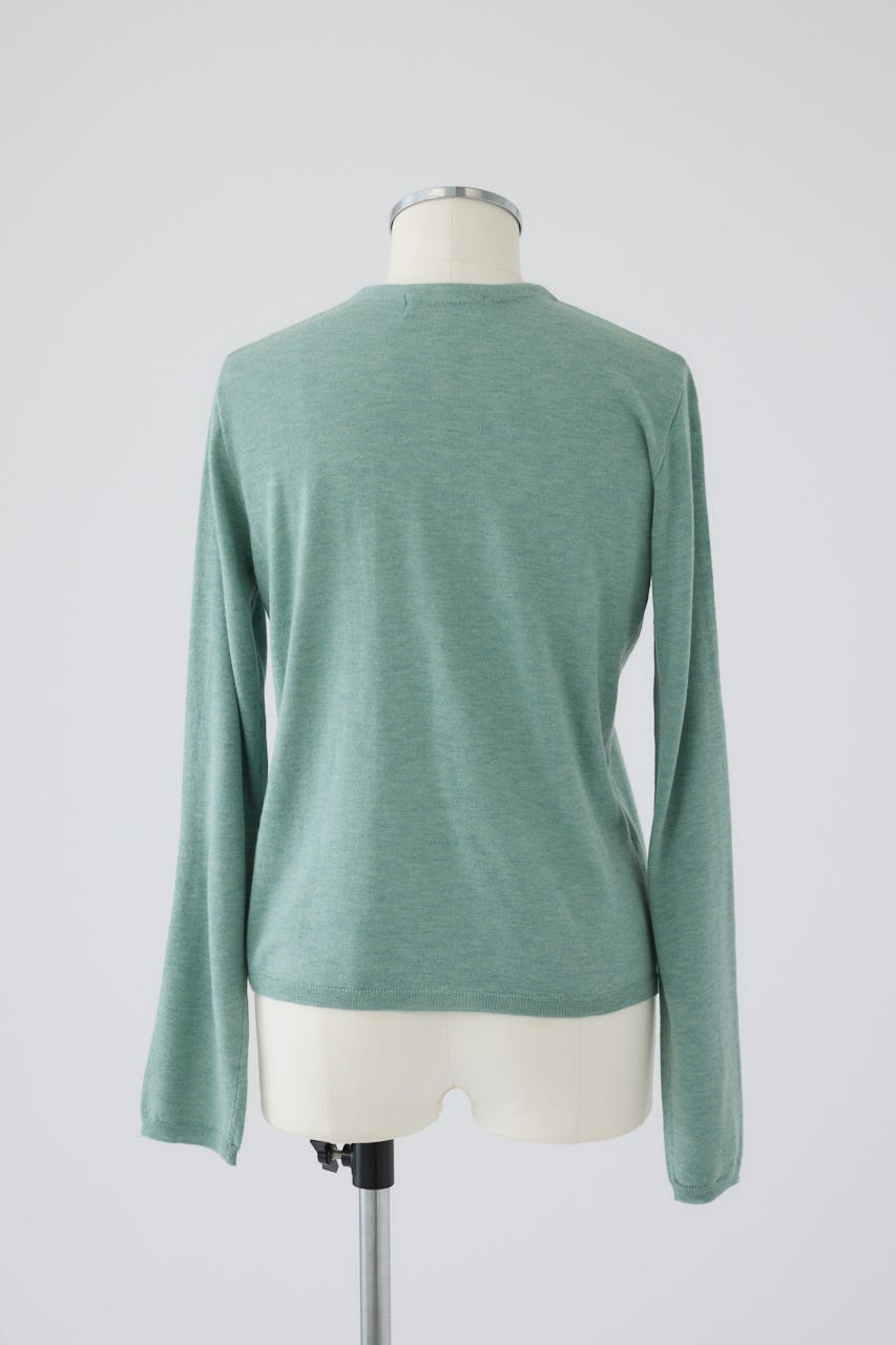 Hook design silk blend knit L/GRN FREE