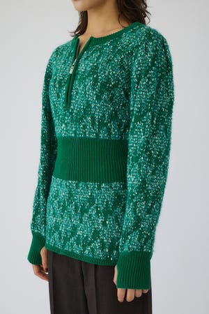 Waist switching knit tops