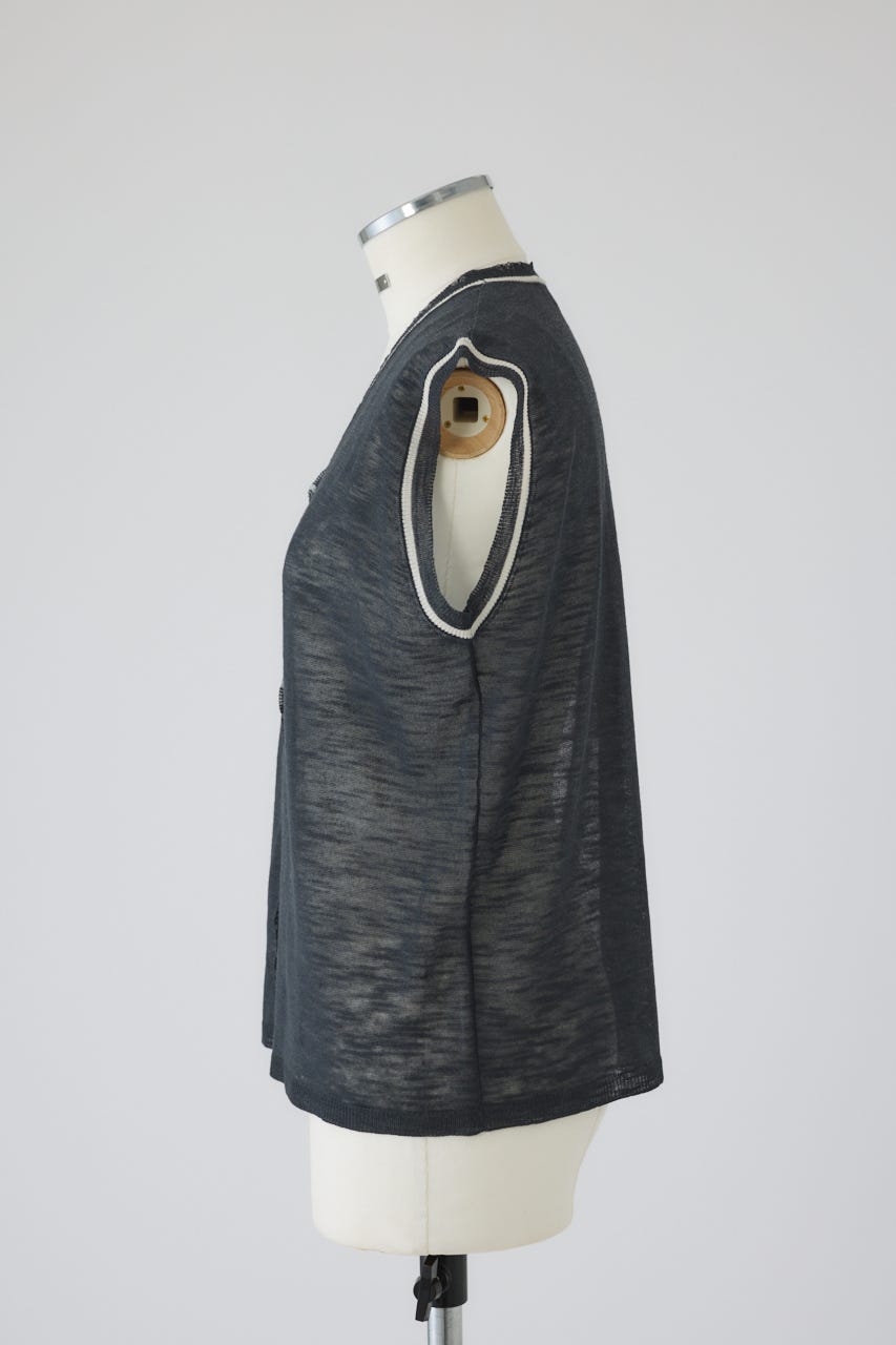 Dry touch summer knit vest GRY FREE