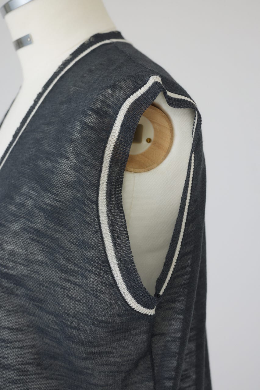 Dry touch summer knit vest GRY FREE