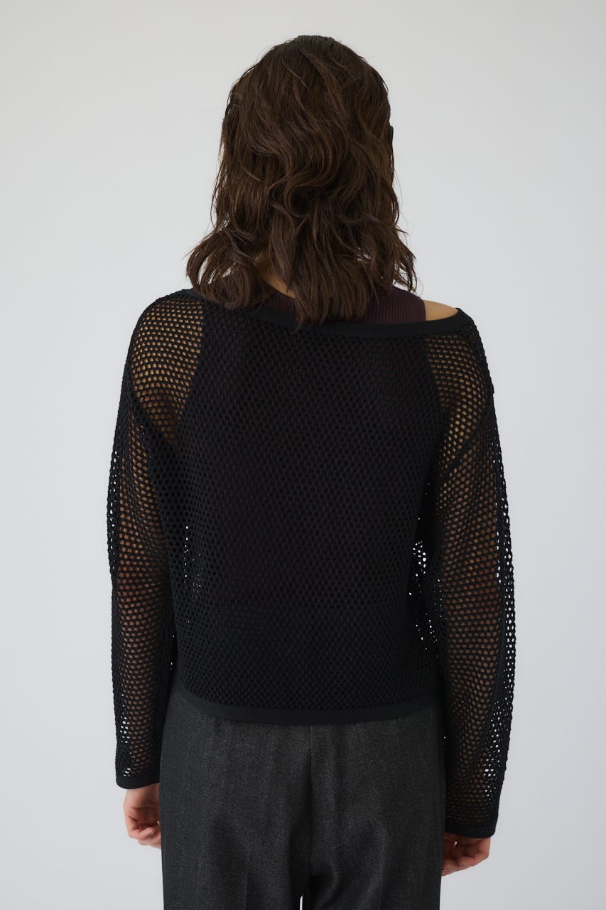 See through long sleeve tops BLK FREE