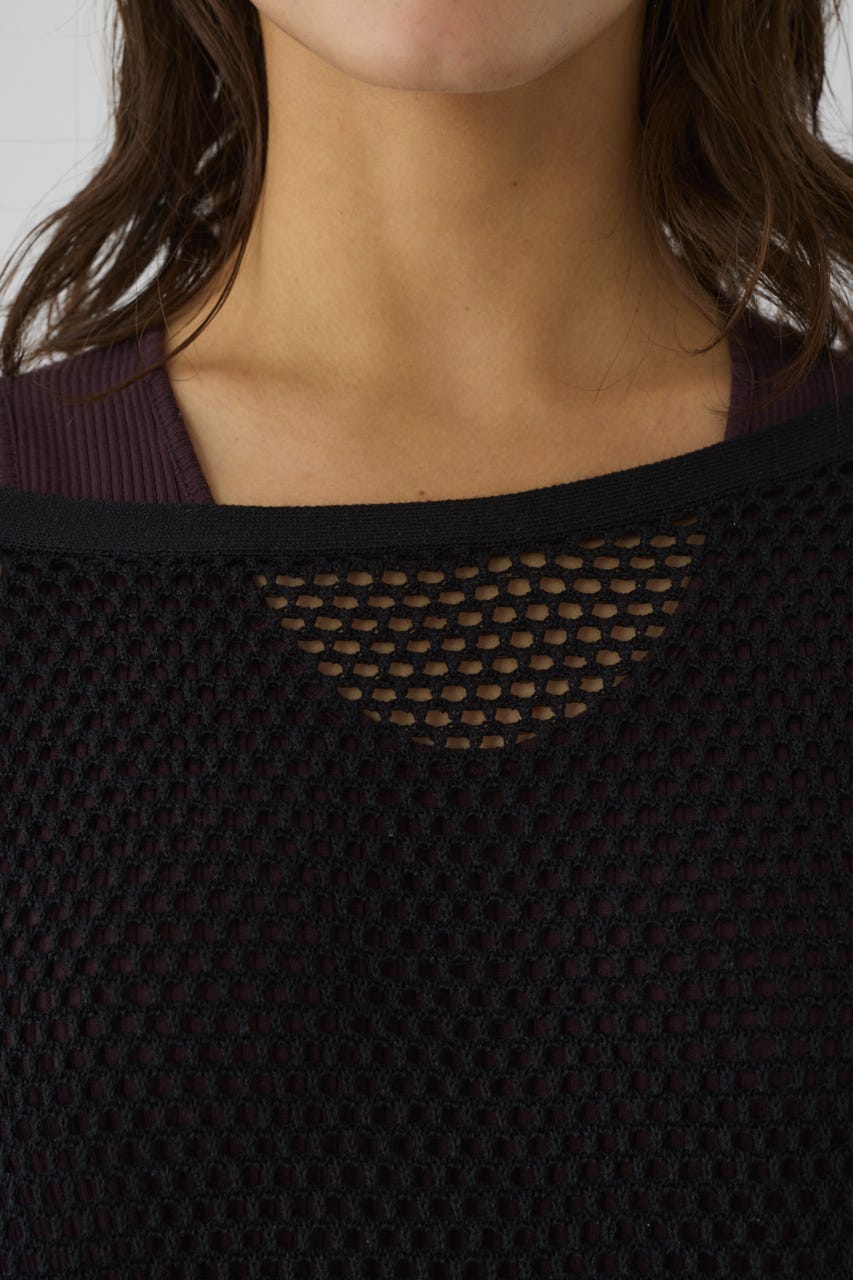 See through long sleeve tops BLK FREE