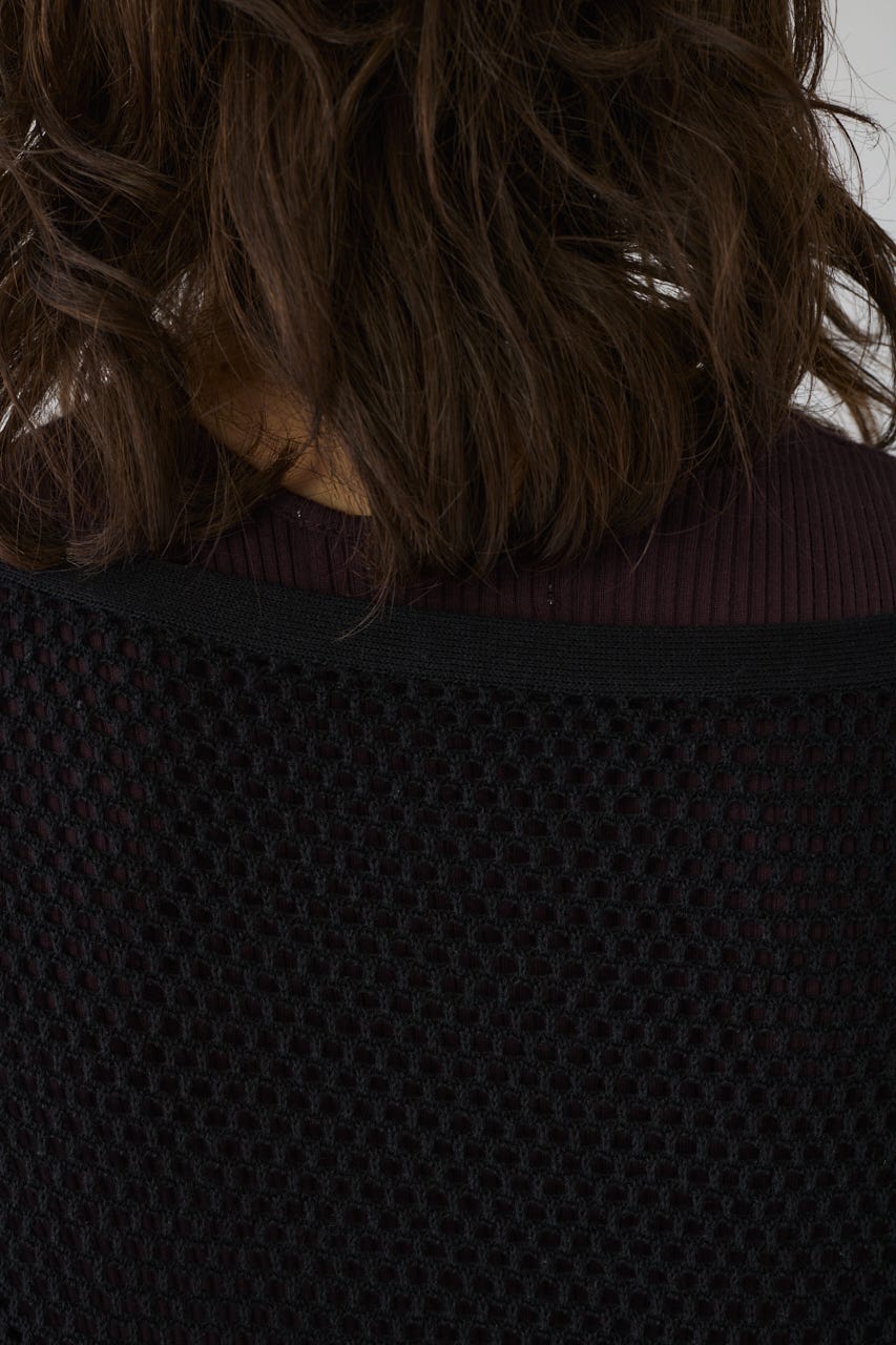 See through long sleeve tops BLK FREE