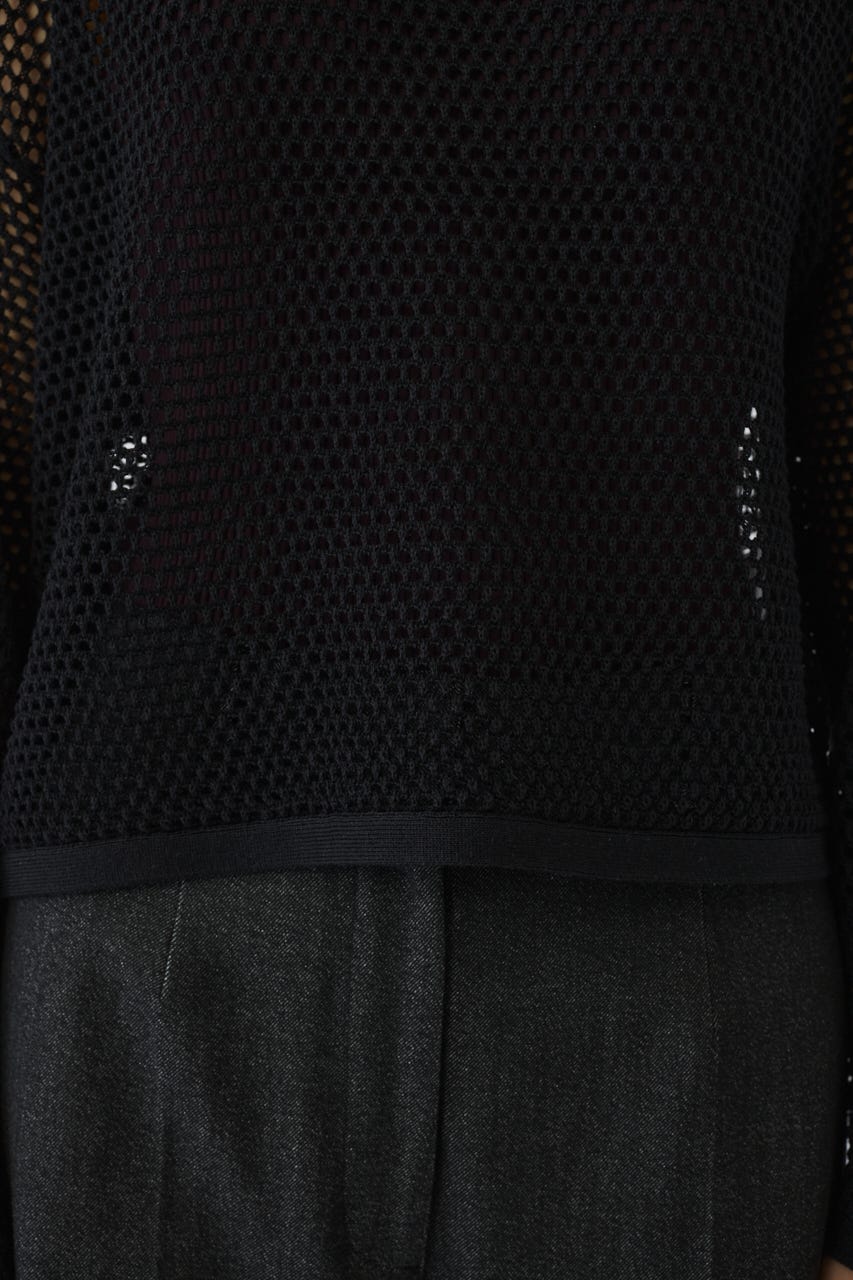 See through long sleeve tops BLK FREE