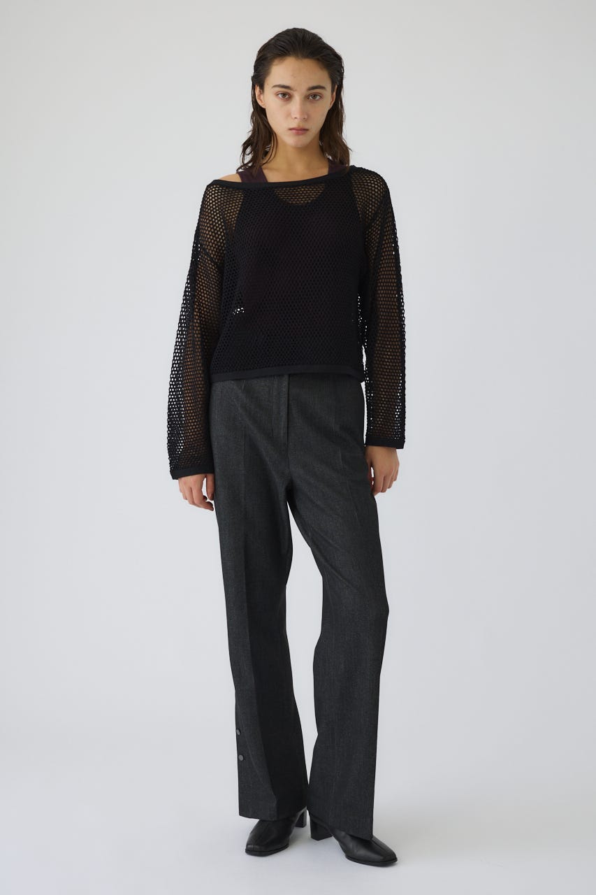 See through long sleeve tops BLK FREE