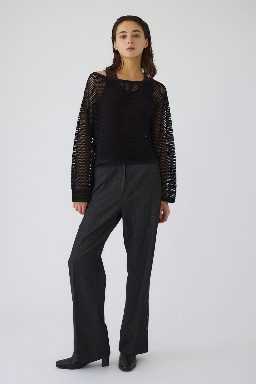 See through long sleeve tops BLK FREE