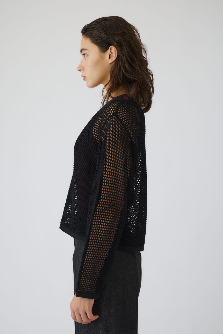 See through long sleeve tops BLK FREE