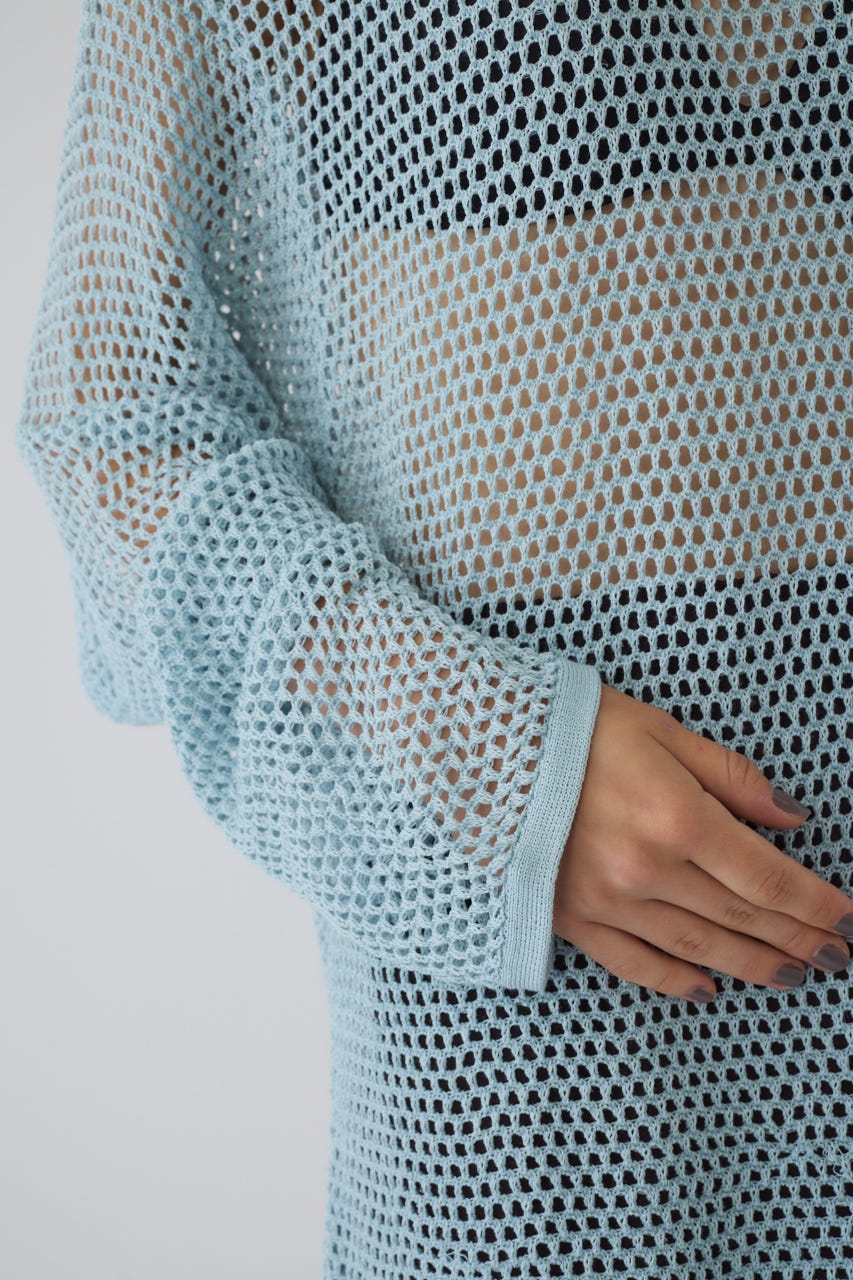 See through long sleeve tops L/BLU FREE