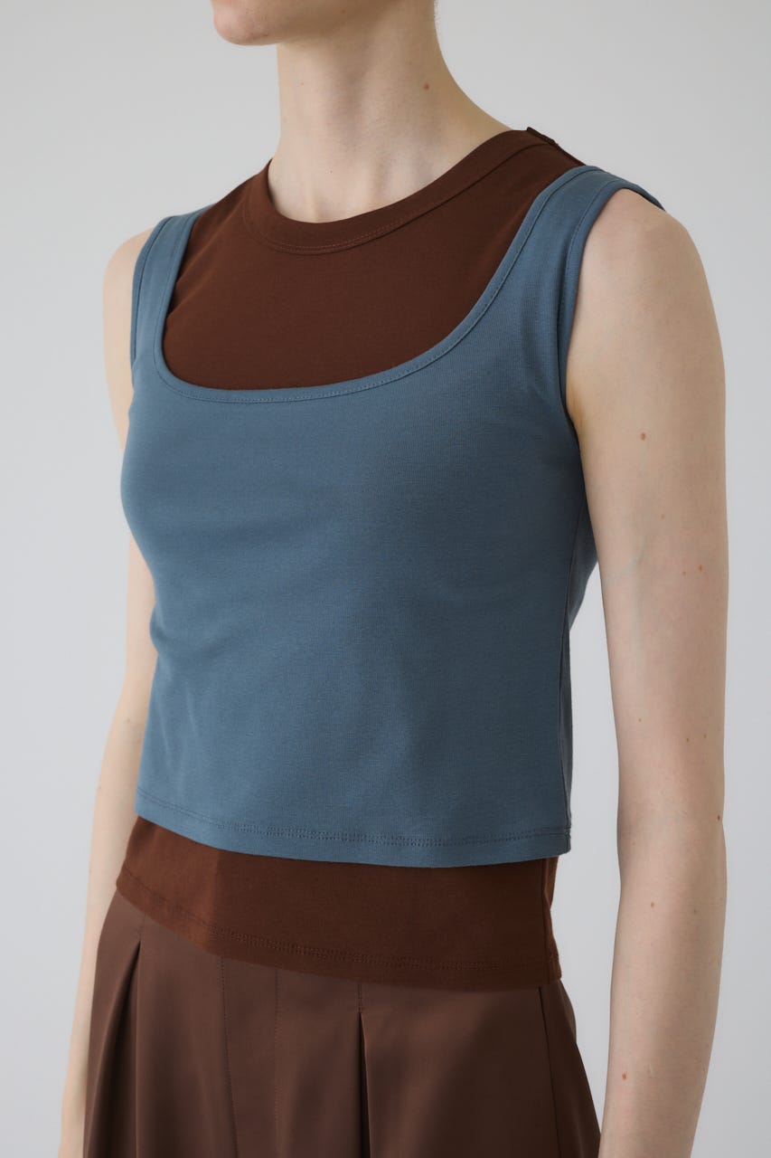 RIM.ARK Tank set knit tops BLU Fサイズ RIM.ARK | Hook slim knit tops (KNITWEAR ) |RIM.ARK ONLINE STORE