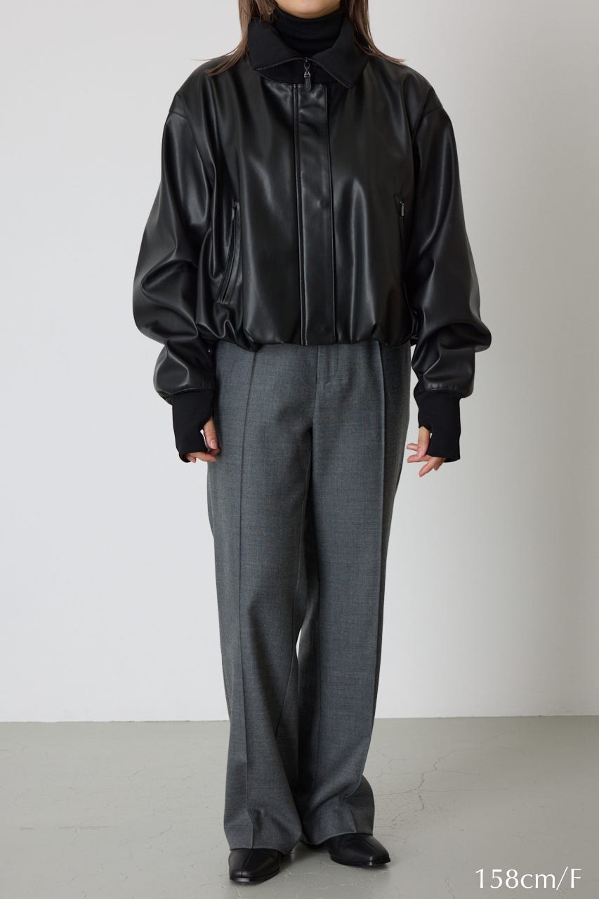 RIM.ARK リムアーク バルーンレザージャケット ブラック 本革 RIM.ARK | Synthetic leather short JK (JACKETS ) |RIM.ARK