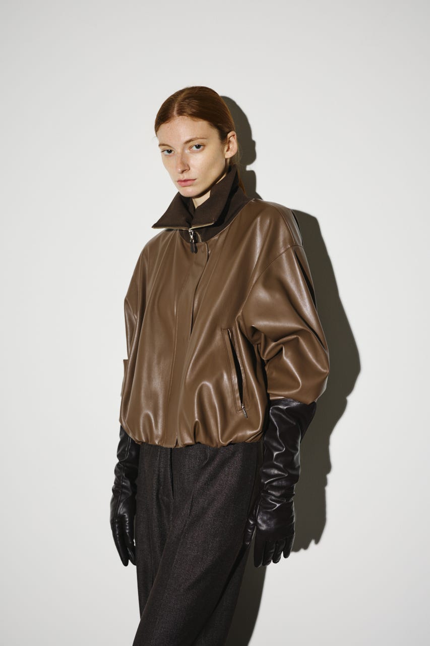 RIM.ARK | Synthetic leather short JK (JACKETS ) |RIM.ARK