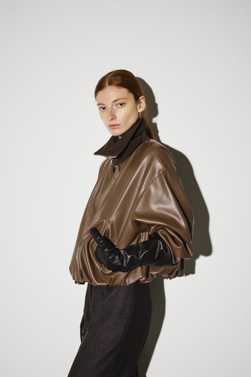 RIM.ARK | Synthetic leather short JK (JACKETS ) |RIM.ARK