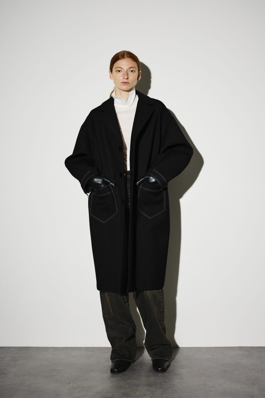 【25WINTER PRE ORDER】Gabardine bonding stitch CT BLK FREE