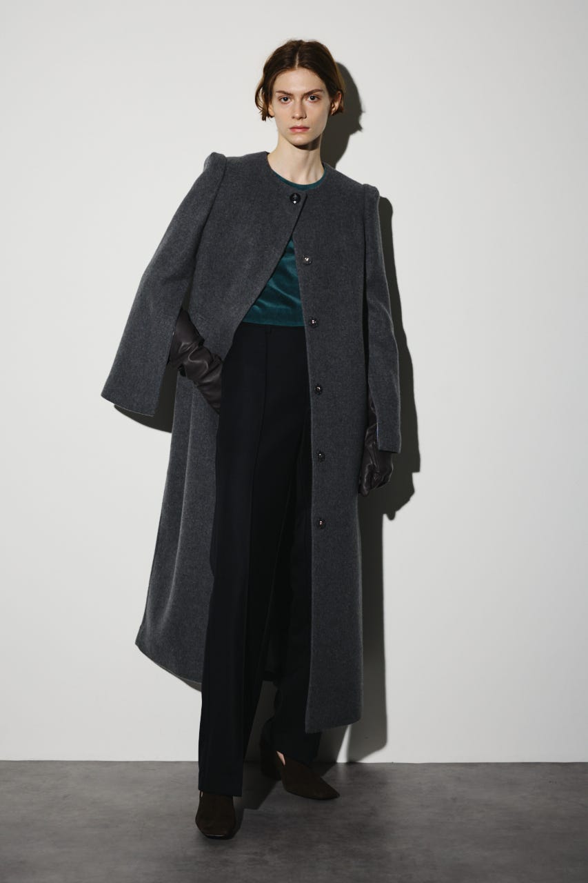 【25WINTER PRE ORDER】Collarless mode long CT C.GRY 38