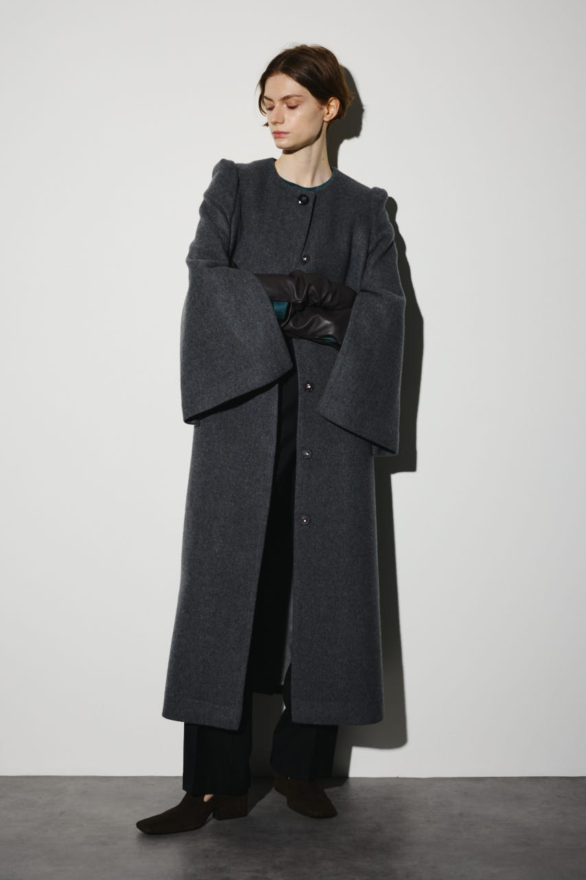 RIM.ARK | Collarless mode long CT (COATS ) |RIM.ARK ONLINE STORE