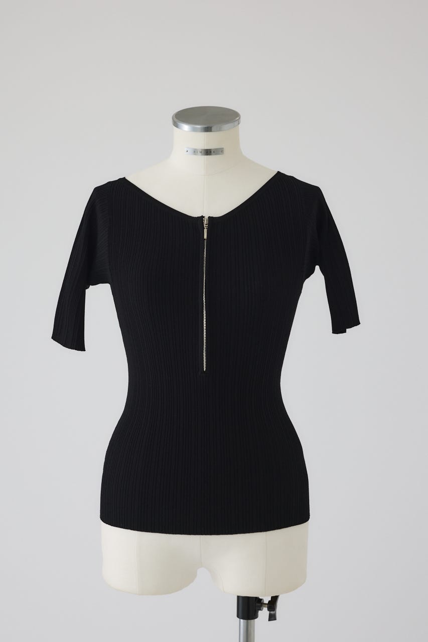 RIM.ARK | Rib zipper knit tops (KNITWEAR ) |RIM.ARK ONLINE STORE