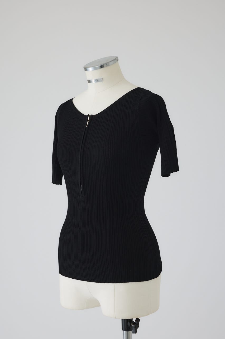 RIM.ARK | Rib zipper knit tops (KNITWEAR ) |RIM.ARK ONLINE STORE